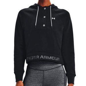 Under Armour Women's Rival Fleece Mesh ½ Snap Closure Pullover Hoodie M